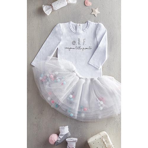 Tutu Skirt - Pom Pom Pink/Blue 6-12mths
