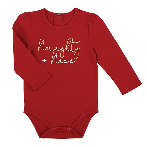 LS Snapshirt - Naughty + Nice, 6-12 mths