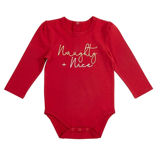 LS Snapshirt - Naughty + Nice, 6-12 mths