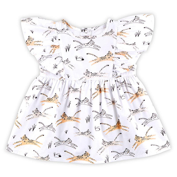 Flutter Sleeve Dress - Dancing Cheetah 6-12 Months