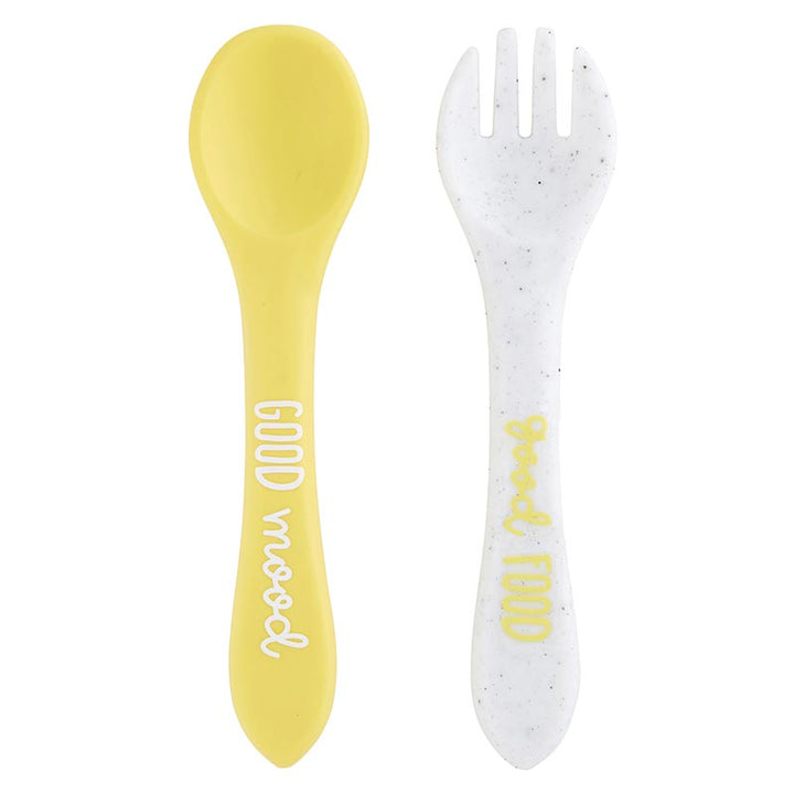 Silicone Spoon + Fork Set - Good Food Mood
