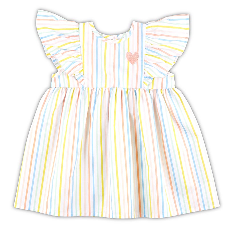 Flutter Sleeve Dress - Rainbow 6-12 Months