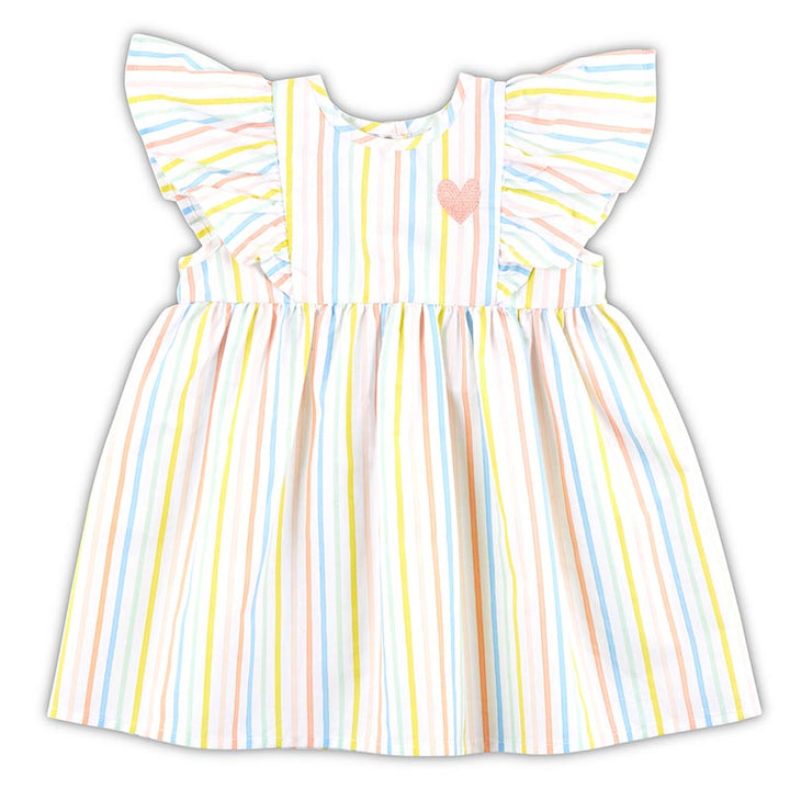 Flutter Sleeve Dress - Rainbow 6-12 Months