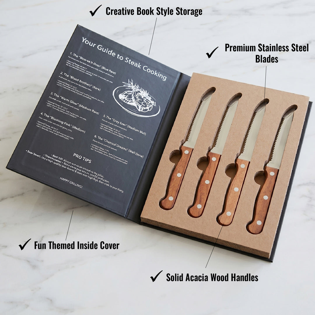 Premium Steak Knife Book Box