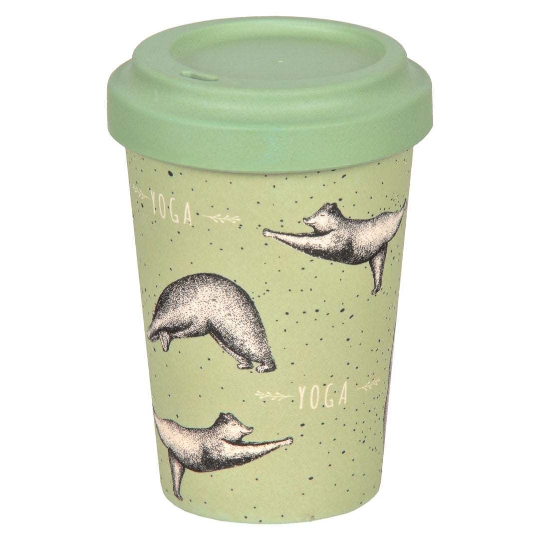 BAMBOO CUP W/LID BASIL 370ML