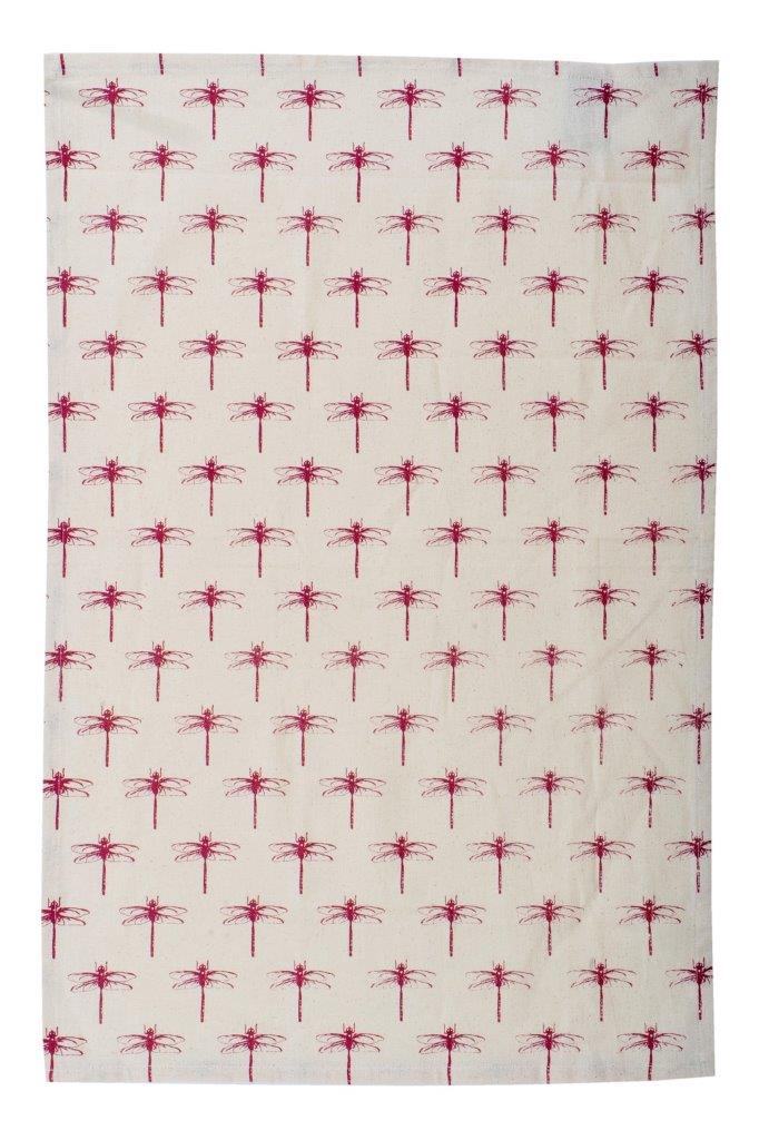 TEATOWELS 2XSET RD DRAGONFLY