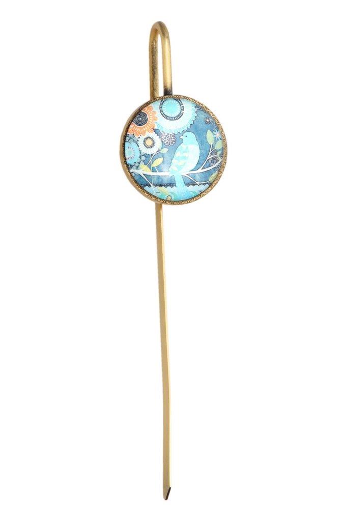 Golden Bird Glass & Brass Bookmark