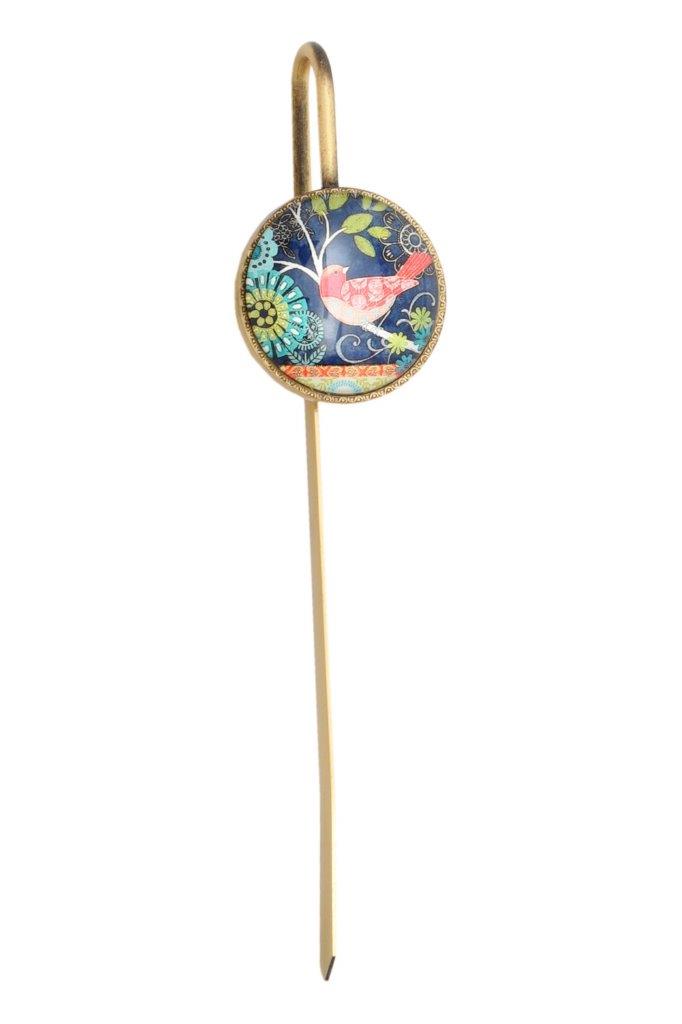 Hummingbird Glass & Brass Bookmark