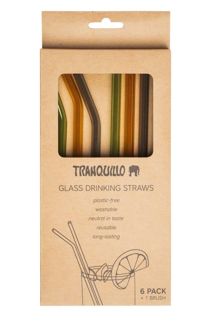 DRINKING STRAWS SET6 GLASS MULTI