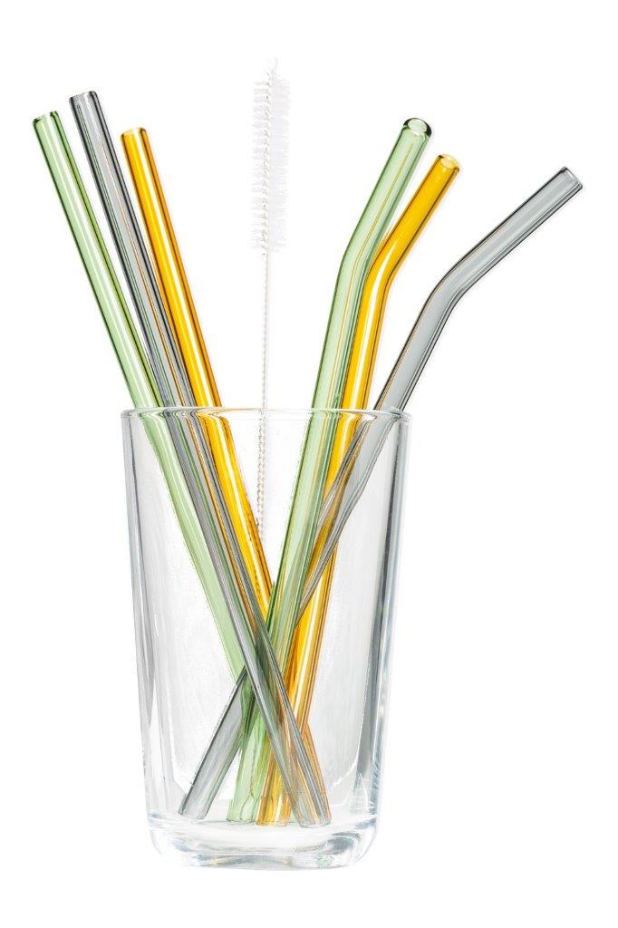 DRINKING STRAWS SET6 GLASS MULTI