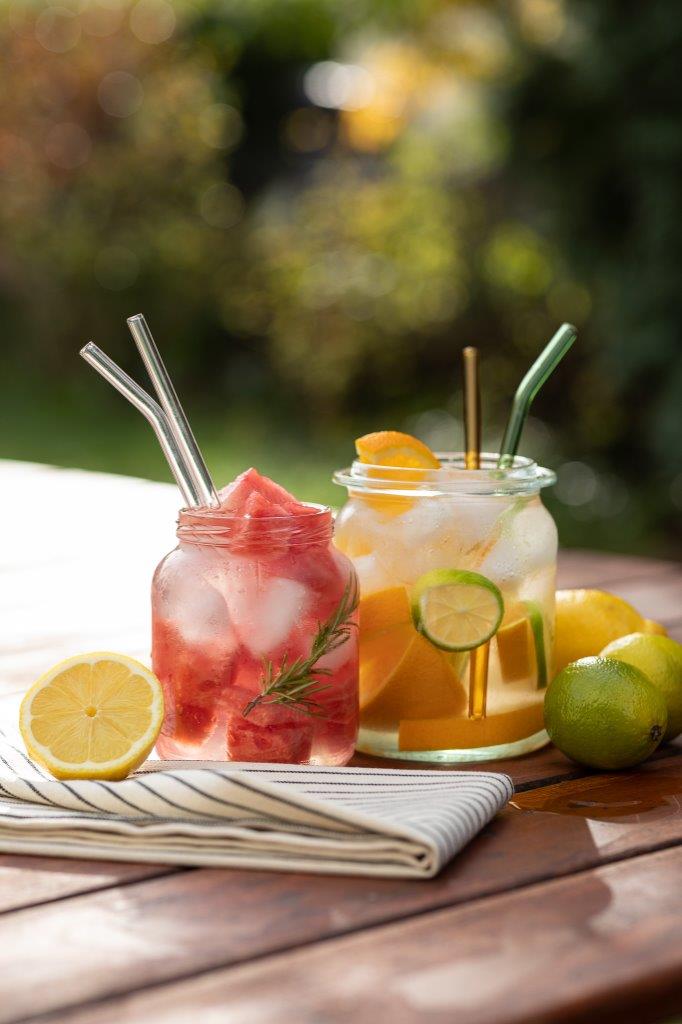 DRINKING STRAWS SET6 GLASS MULTI
