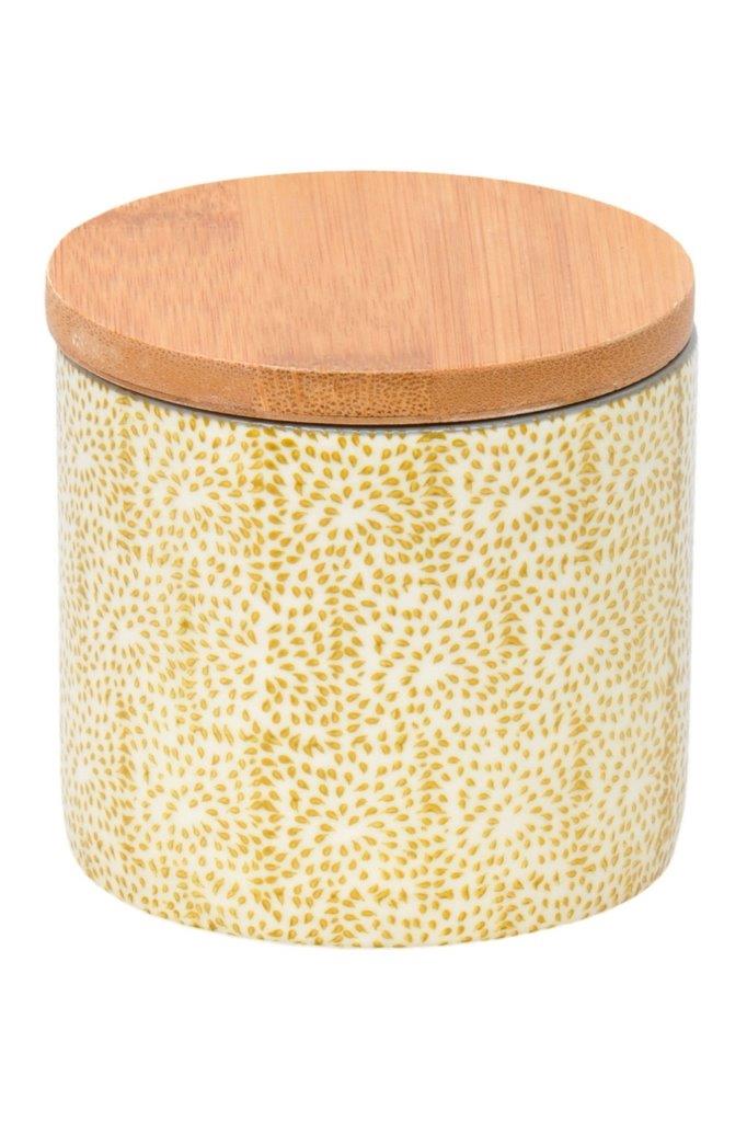 JAR WITH BAMBOO LID JAPANESE BLUE