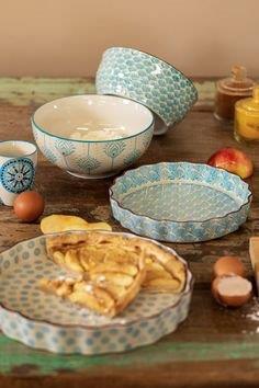 QUICHE BLUE DOTS 27CM