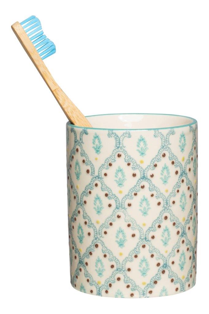 TOOTHBRUSH HOLDER TEAL/BLU DIAMOND