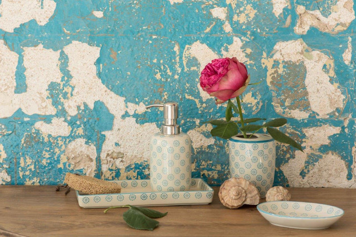 SOAP DISPENSER BLUE DOTTY