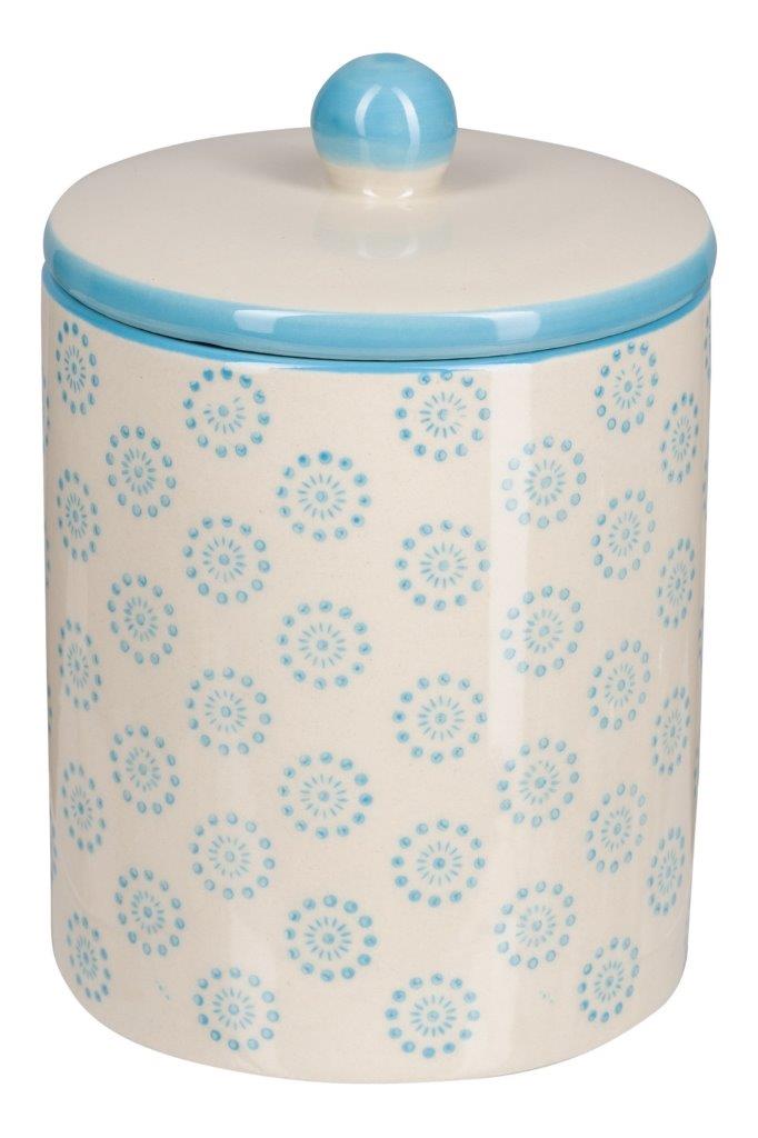 STORAGE JAR WITH LID BLU/DOTTY