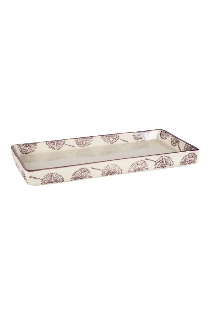 BATHROOM TRAY PURPLE POMPOM