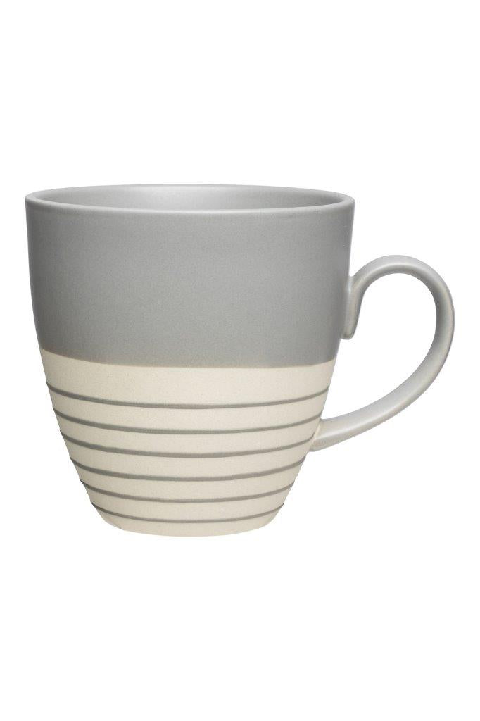 MUG GREY STRIPES TRISTAN 500ML