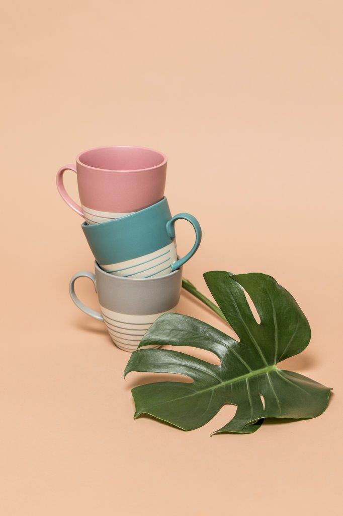 MUG GREY STRIPES TRISTAN 500ML