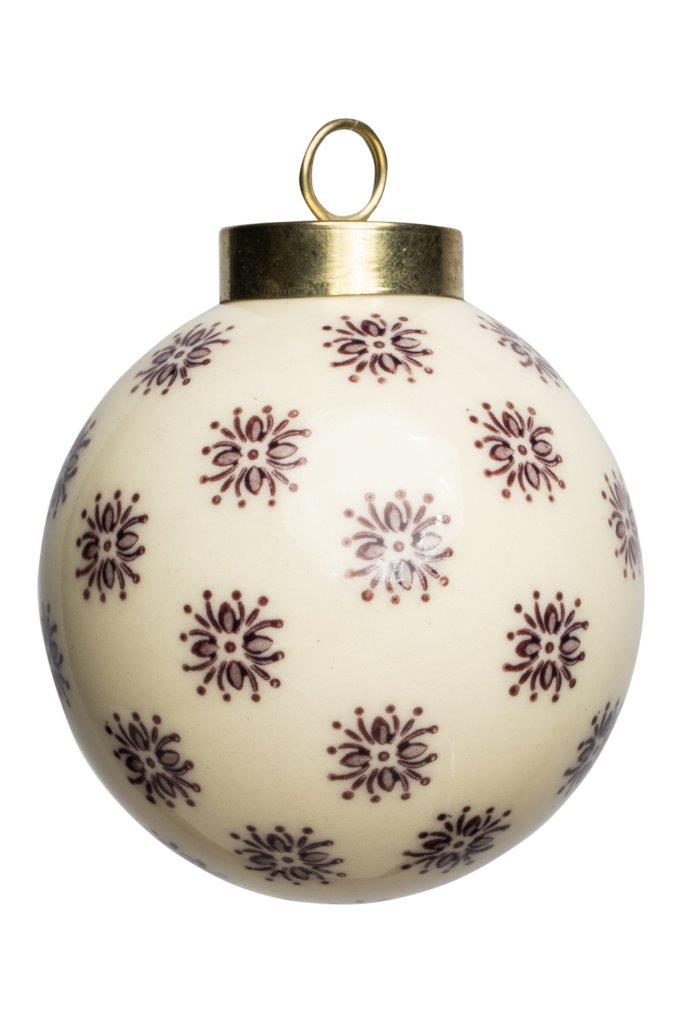 DEC PORCELAIN BALL PUR/CHRYSTALS 5.5CM