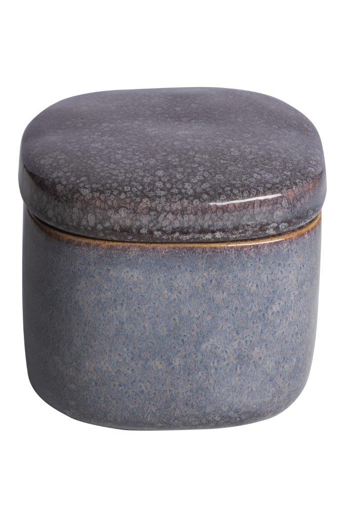 STORAGE JAR W/LID STONEWARE LAVENDER