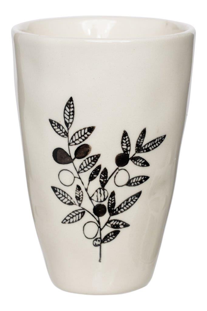 MUG BLK & WHT LEAFY BRANCH 300ML