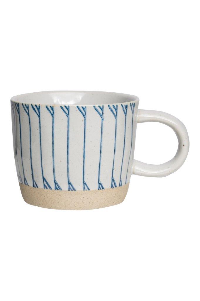 MUG BLU/WHT  PORCELAIN BESSY 250ML