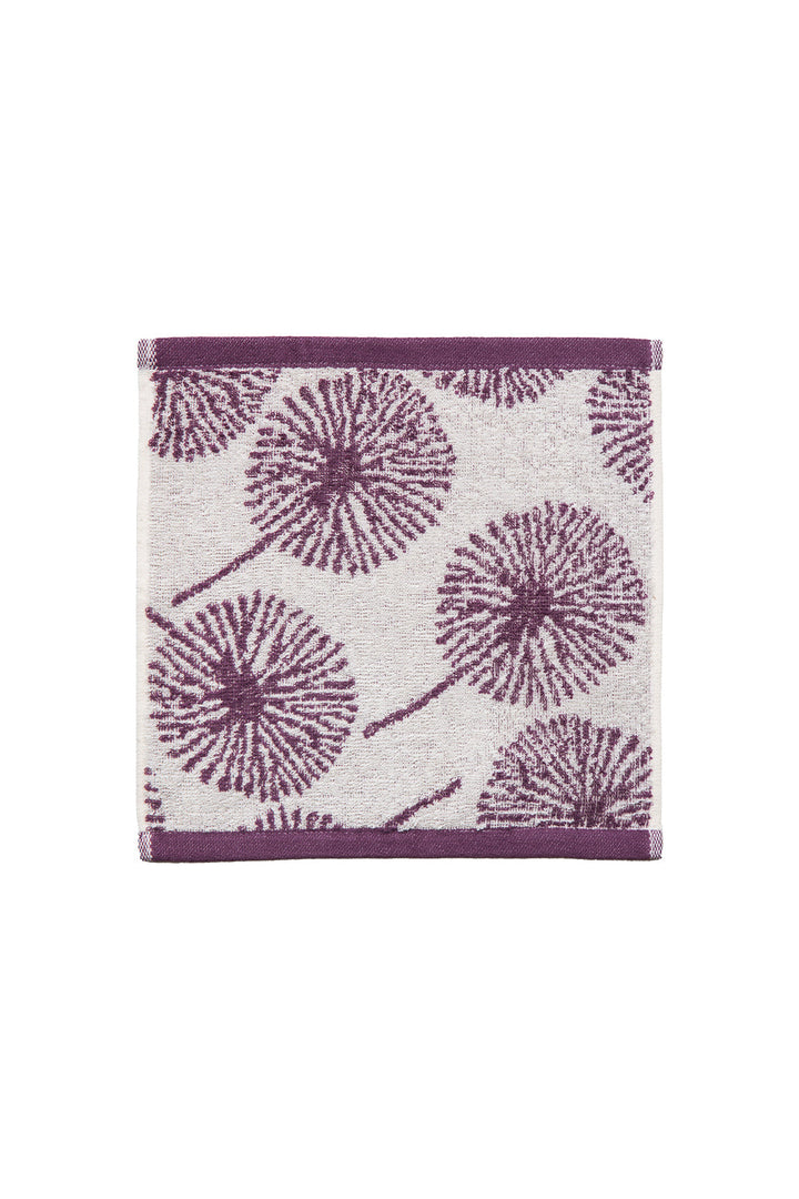 WASH CLOTH PURPLE POMPOM