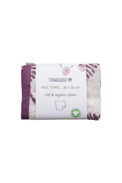WASH CLOTH PURPLE POMPOM