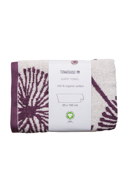 GUEST TOWEL PURPLE POMPOM