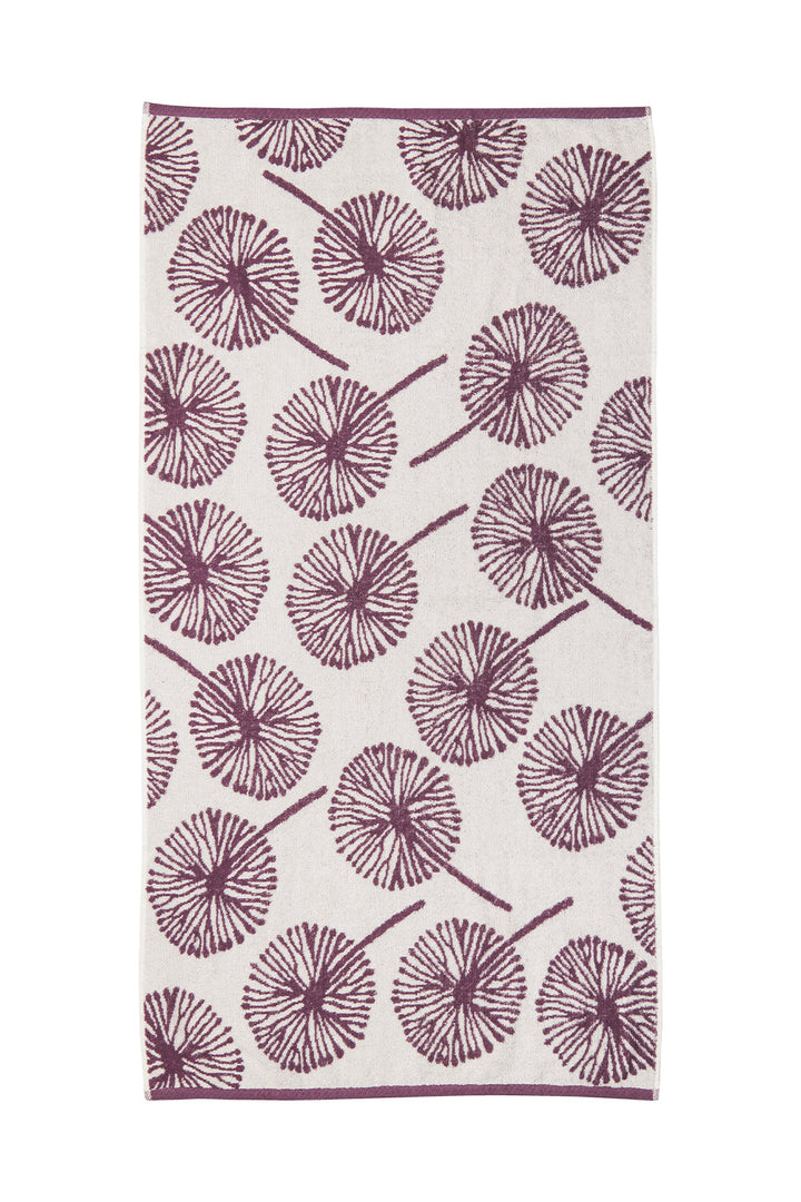 BATH TOWEL PURPLE POMPOM