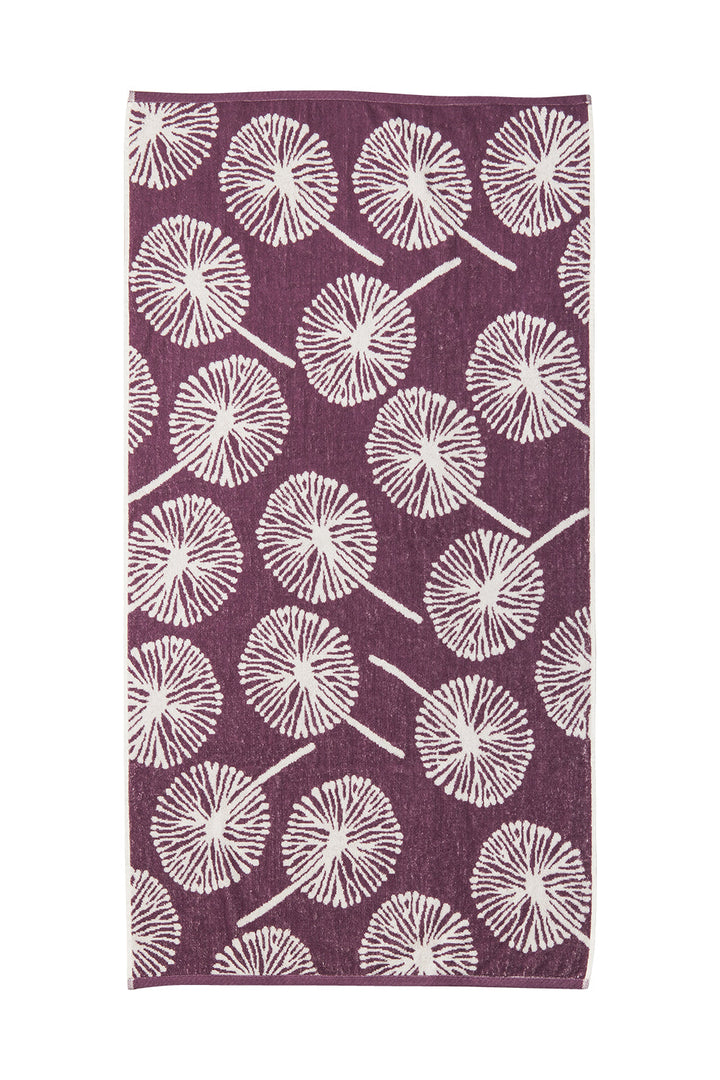BATH TOWEL PURPLE POMPOM