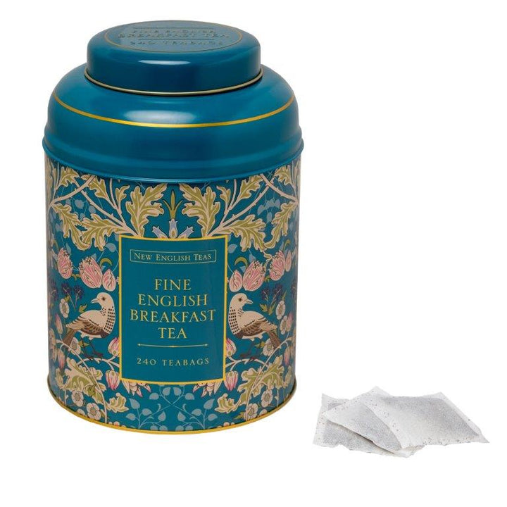 Song Thrush & Berries Tea Caddy - Teal 240 EB Teabags