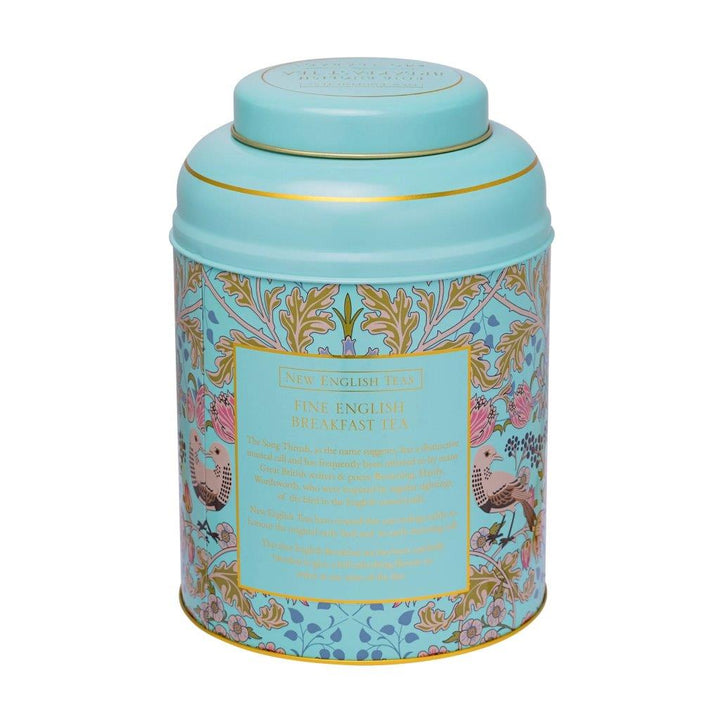 Song Thrush & Berries Tea Caddy - Mint Green  240 EB Teabags
