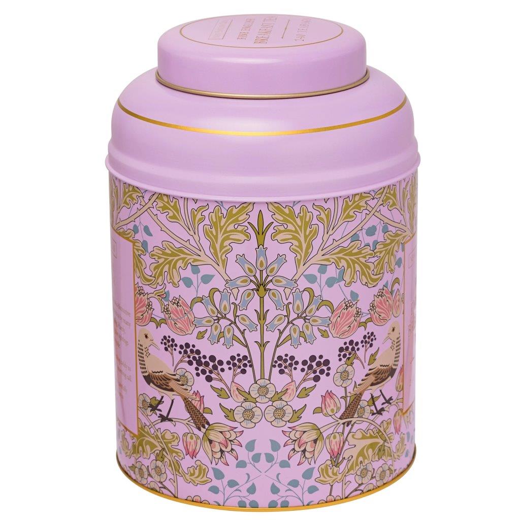 Song Thrush & Berries Tea Caddy - Pink  240 EB Teabags