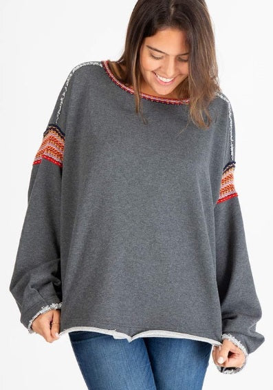 Trim Sweatshirt S/M Charcoal