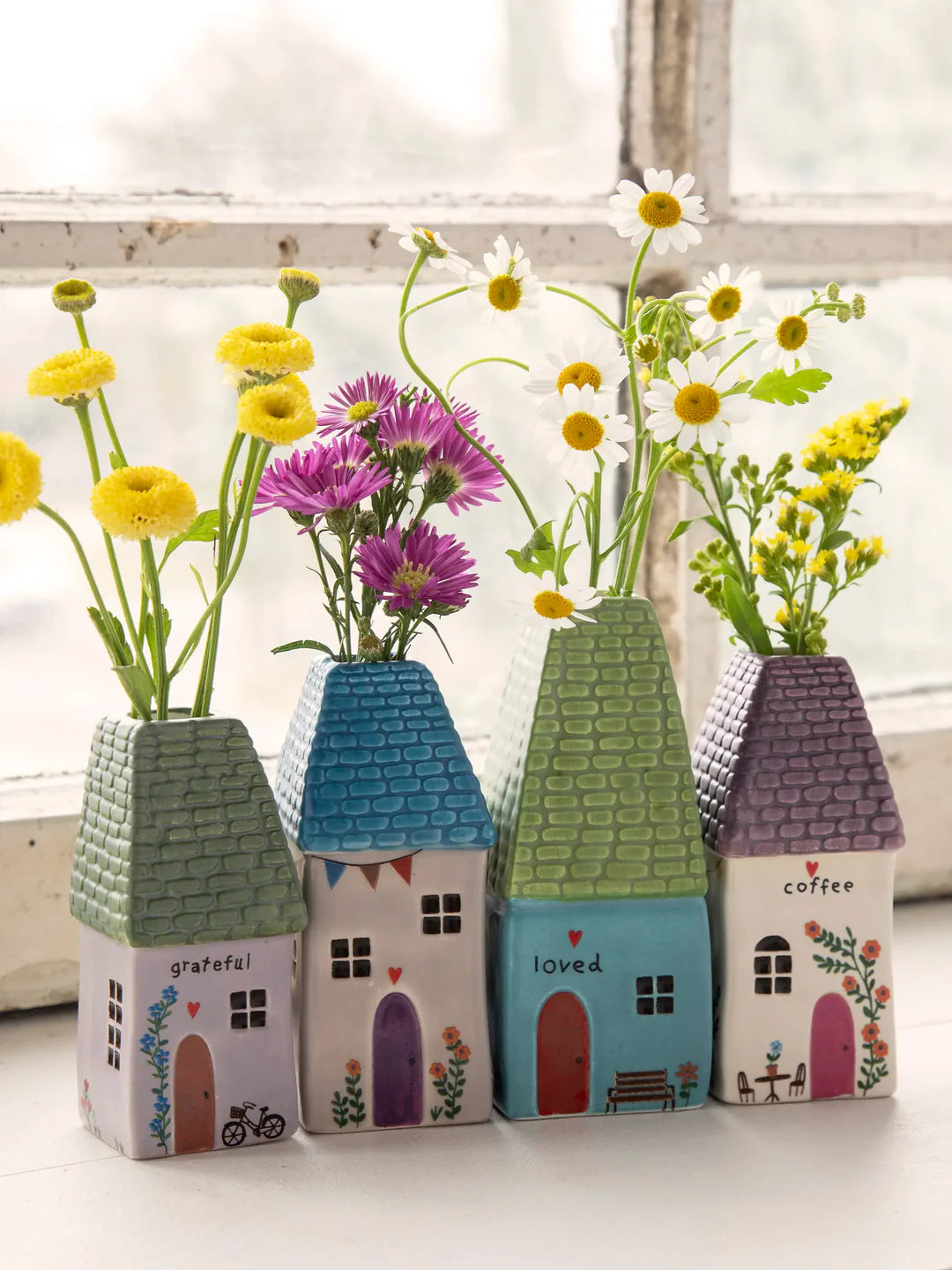 Cottage Bud Vase -Teal Cottage
