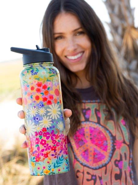 XL Water Bottle - Wildflower Border