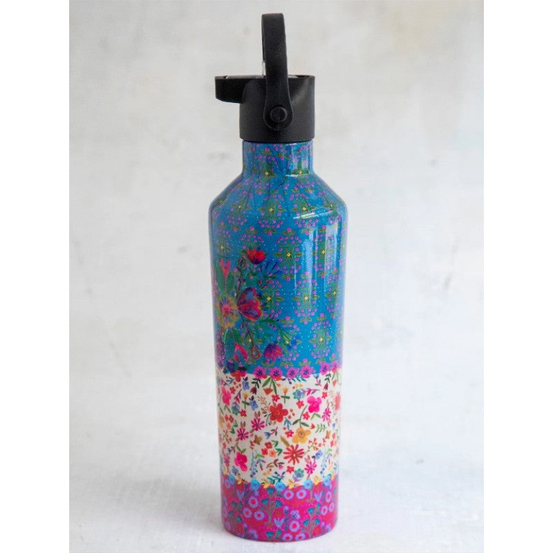 On The Go Water Bottle - Floral Border