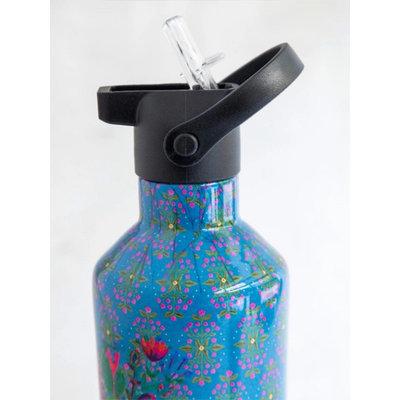 On The Go Water Bottle - Floral Border