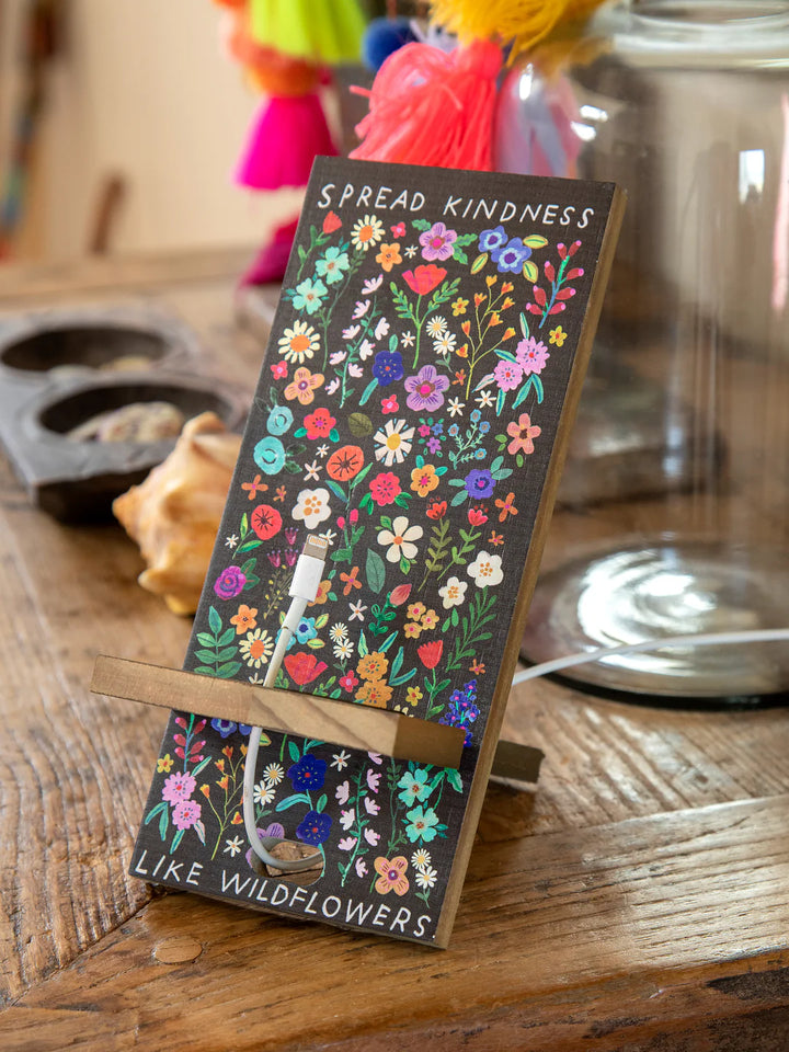 PHONE STAND WOOD SPREAD WILDFLOWERS