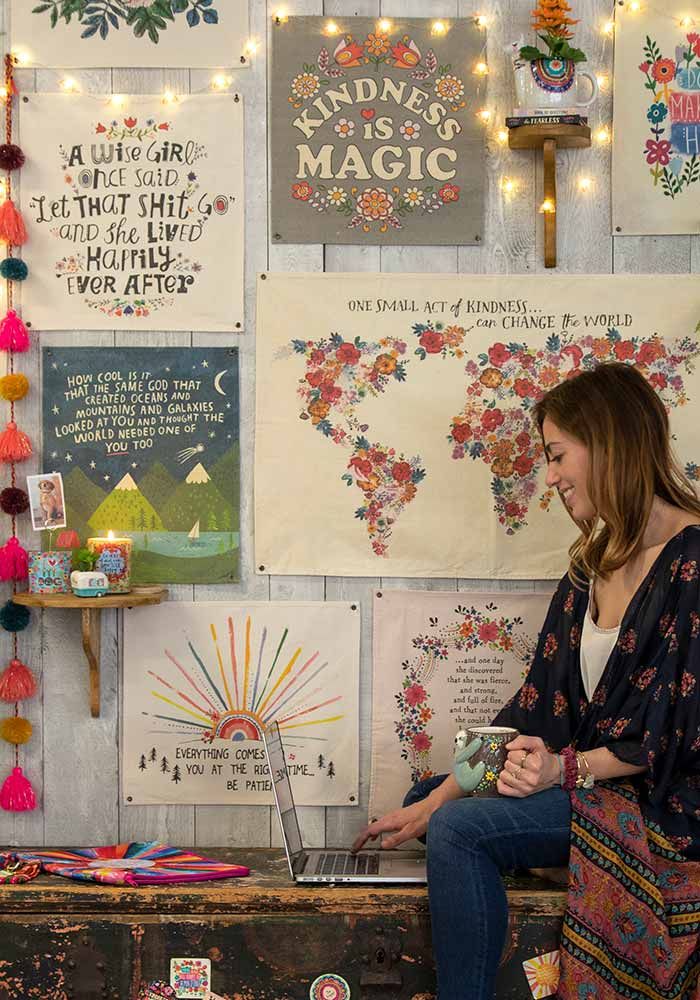 Wall Hanging Floral Map