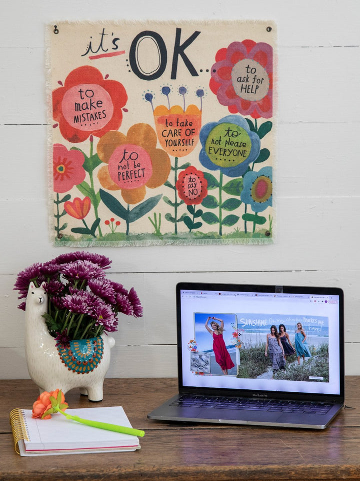 Mini Canvas Tapestry It's Ok Flower