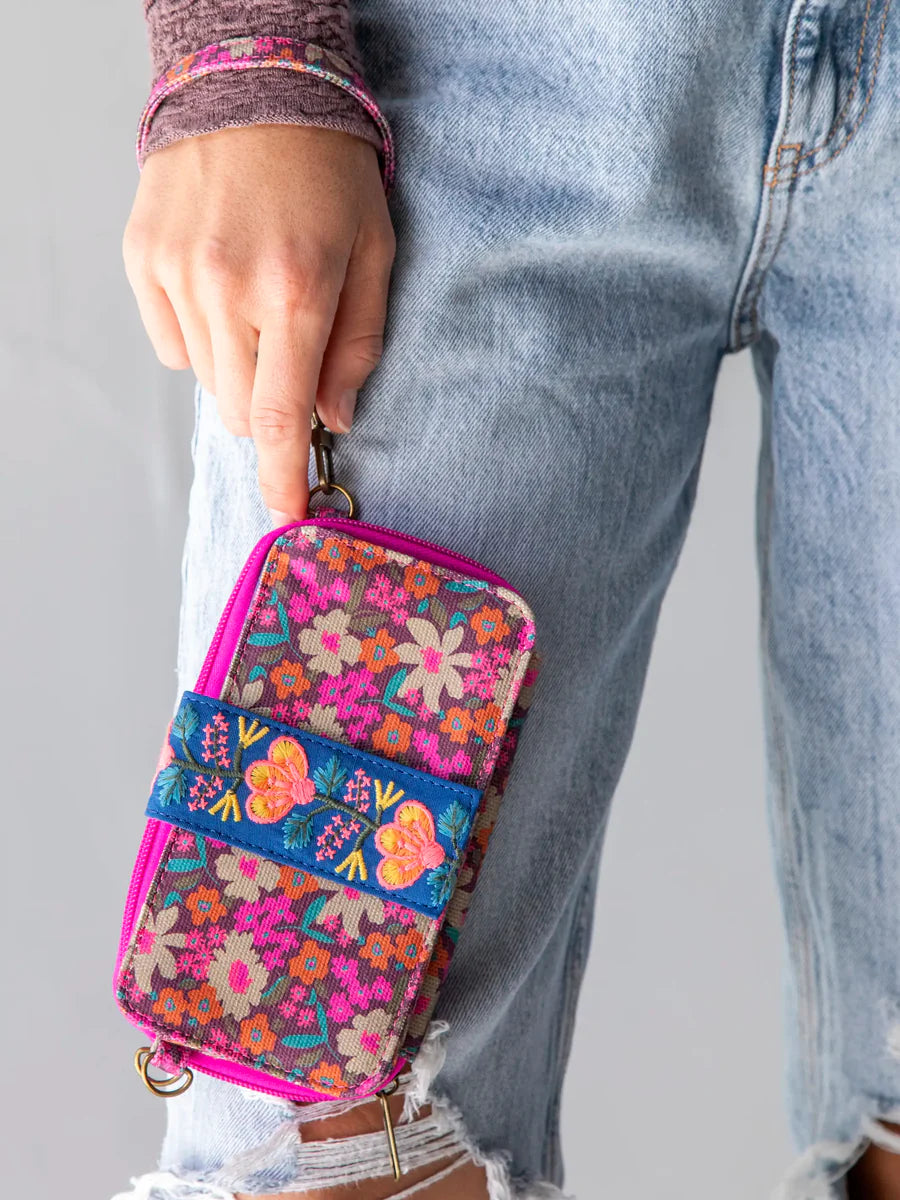 Wristlet Wallet - Plum Cream