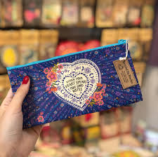RECYCLED ZIP PENCIL BAG HEART SPEAKS