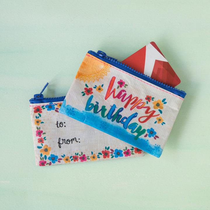 Recycled Zip Card Set Happy Bday