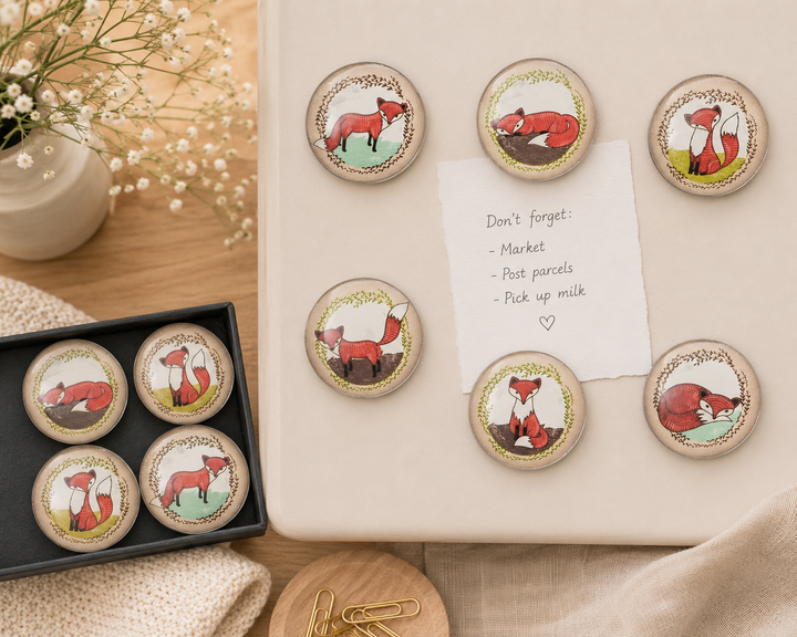 Fox Glass Magnet Set – Set of 6