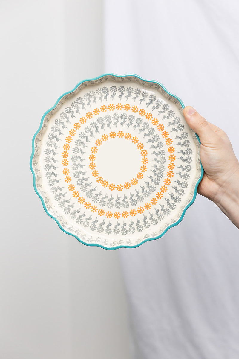 Quiche Dish Floral 22cm
