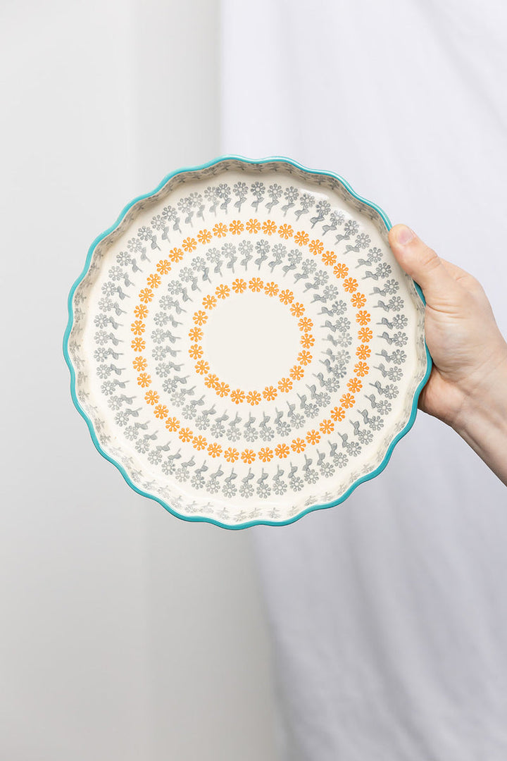 Quiche Dish Floral 22cm