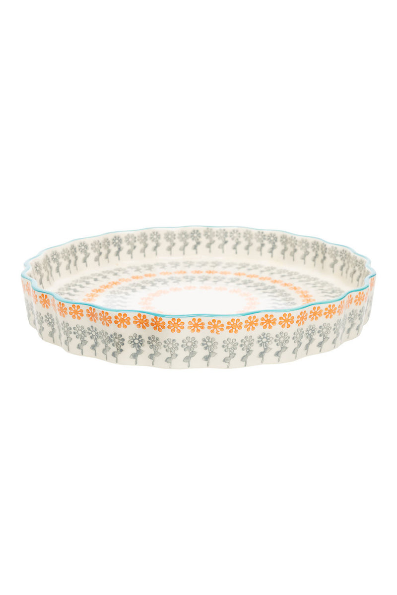 Quiche Dish Floral 22cm